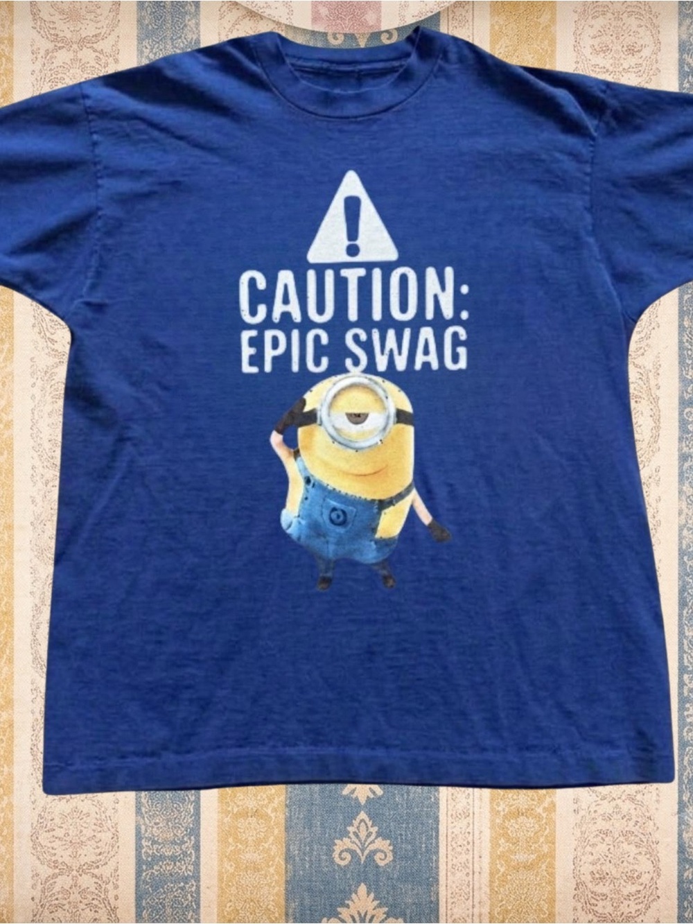 Gildan Blue 'Caution: Epic Swag' Minion Graphic Tee